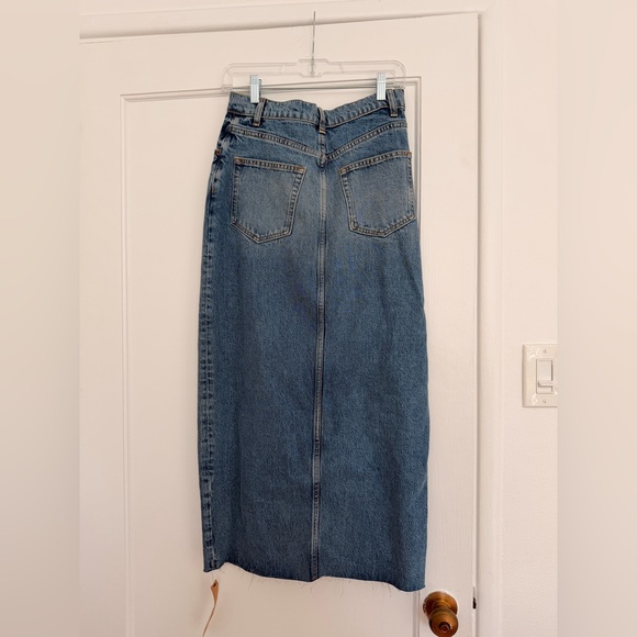 Reformation Nila Long Denim Skirt Ivory - Size 28 - Picture 7 of 7